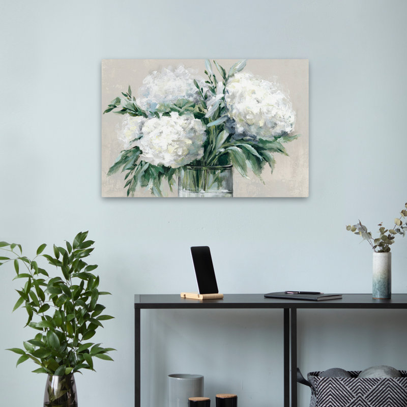 Plantes, fleurs, hortensia, art mural, H 16 po x l 24 po