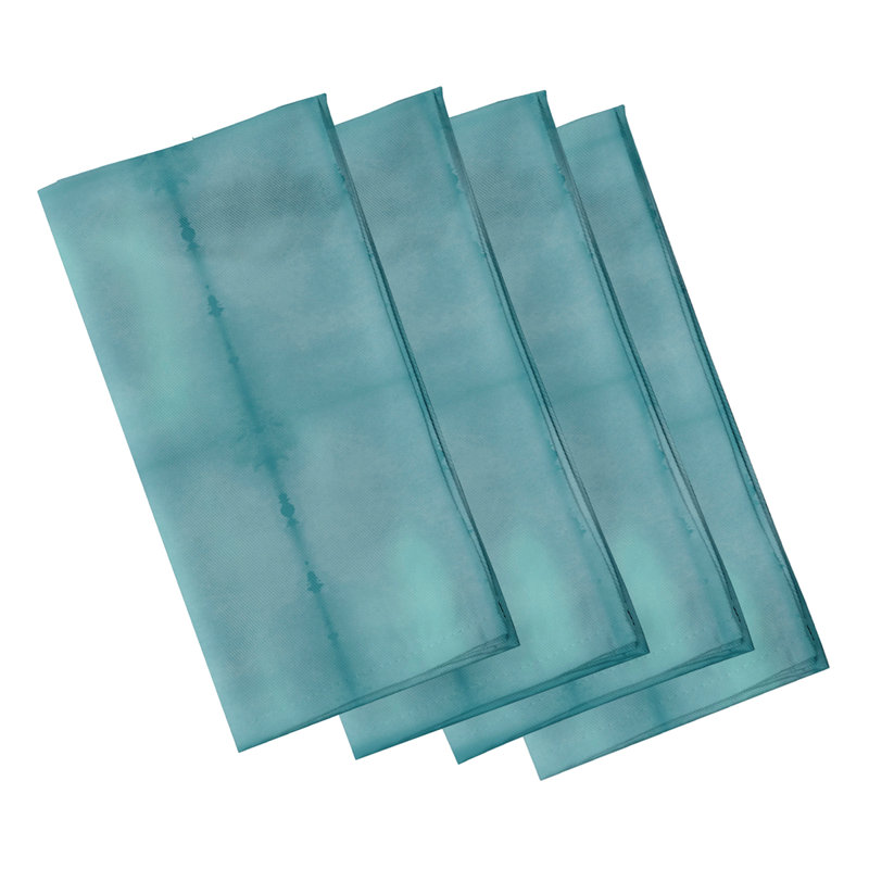 Aymer Polyester Abstract Square Napkin, Teal