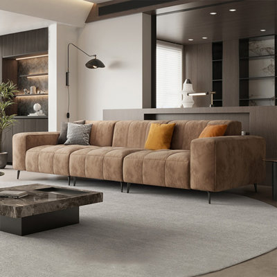 Brown Velvet Modular Sofa cushion couch