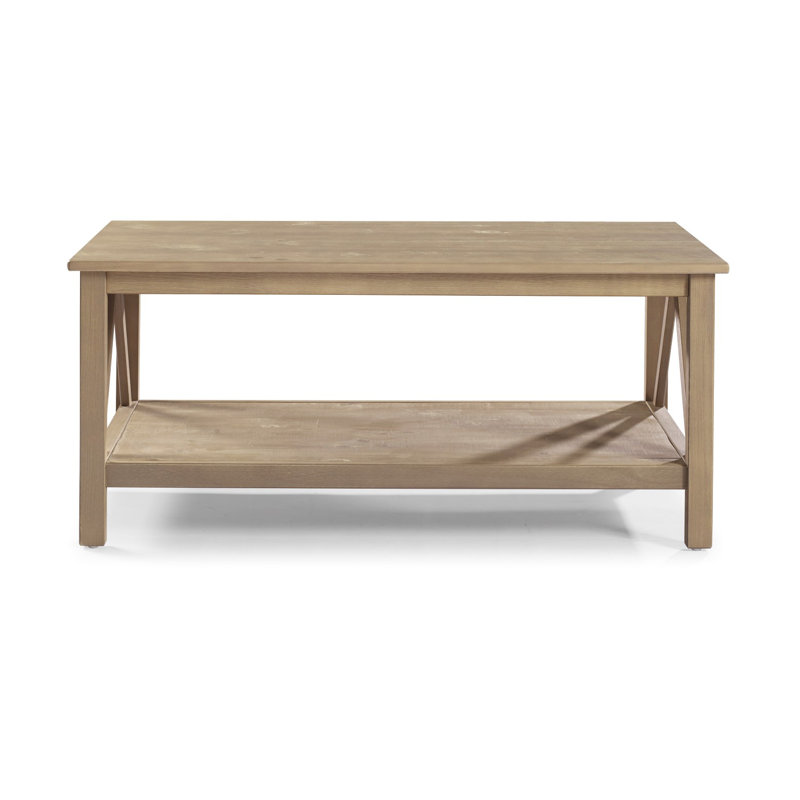 Downtown Solid Wood Four Leg Coffee Table, Grey
