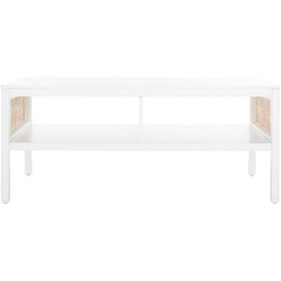 Rectangle Dining Table With White Top And Natural Wood Legs,White/Natural – Single Table / Wood & Engineered Wood / Modern