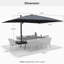 Parasol rectangulaire en porte-à-faux 10 pi x 13 pi Natoyia, sans base, gris-949253236
