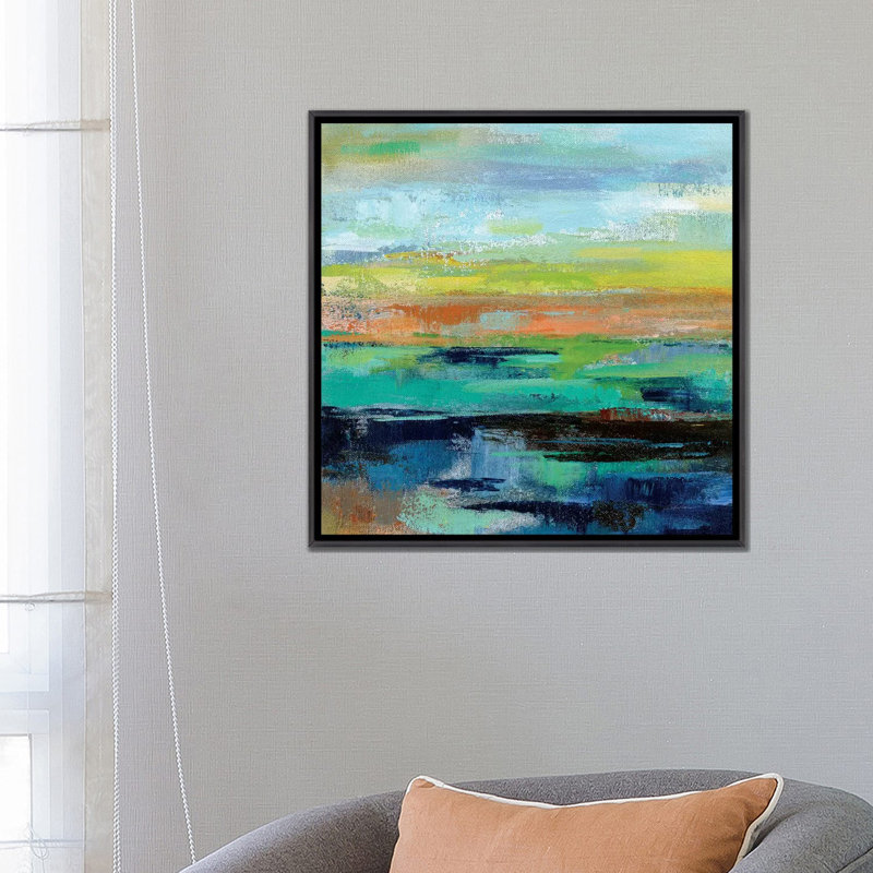 «Delmar Sunset III» par Silvia Vassileva - reproduction d'art, H 26 po x l 26 po x P 1,5 po, Distressed Black Framed