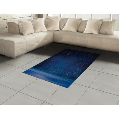 Moon High Density Long Fiber Poly Threads Decorative Area Rug Carpet