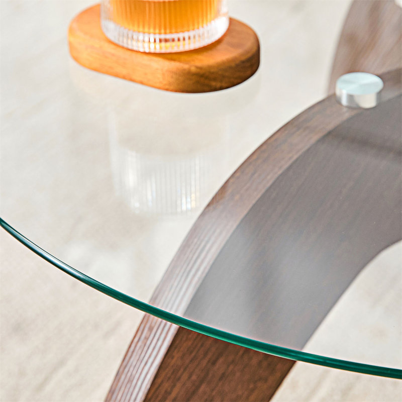 Table basse avec plateau en verre