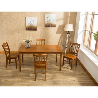  Modern Wood 5 Piece Dining Set in Walnut Finish
