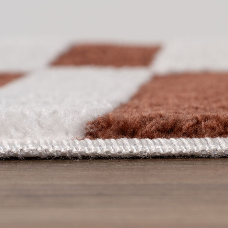 Loft Modern Striped Living Room Area Rug and Runner Soft Pile, Orange/Ivory, Rectangle 80 x 150 cm