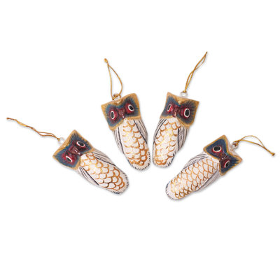 1.2'' Handmade Wood Animals Holiday Shaped Ornament