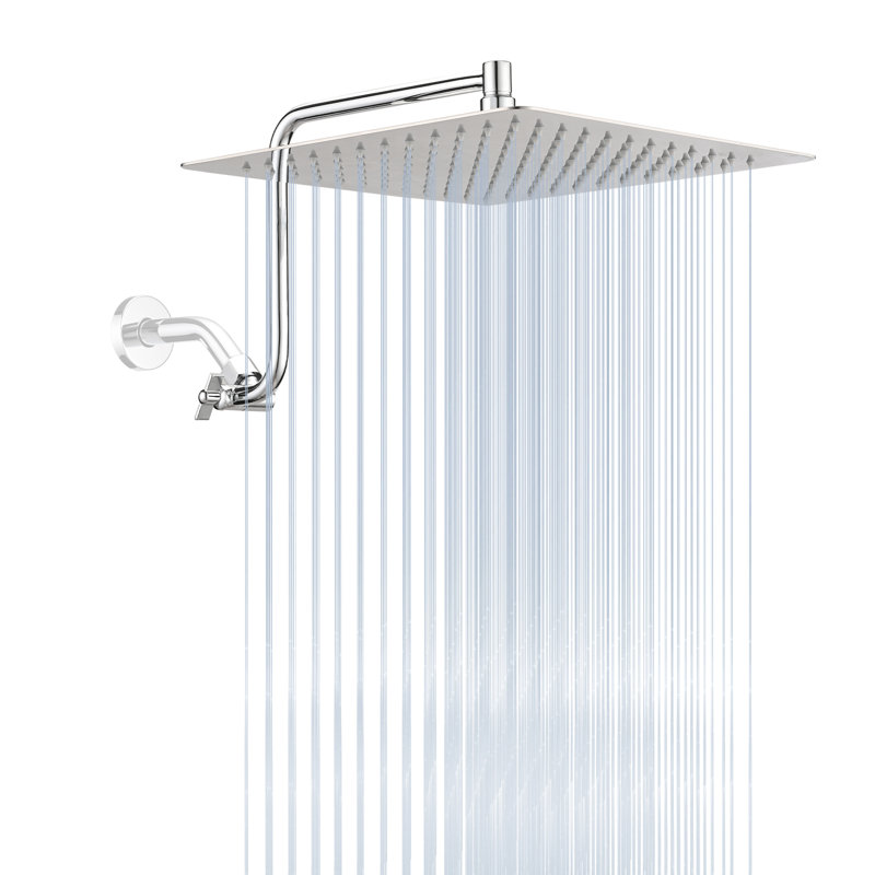 Tête de douche à pluie haute pression à bras réglable 12 pouces TopCRAFT, Chrome chrome