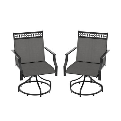 Heavy-Duty Metal 360° Swivel Patio Dining Chairs With Quick-Drying Fabric