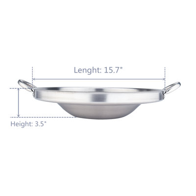 Wok en acier inoxydable 15,7 po ARC