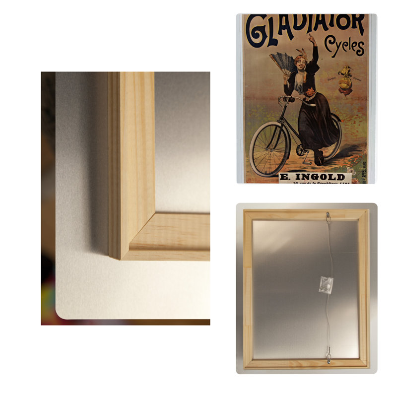 Gladiator Cycles 1890s Belle Époque vintage Bicycle Poster Wall Art — Portrait Metal Wall Art, H 10 po x l 8 po
