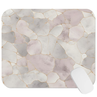 Abstract Light Gray Crystal Dream I Crystals Geode Modern Marble Agate Fractal Gaming Cute Office Laptop Desk Pad Gift Mat Square Rectangle Non-Slip Mousepad