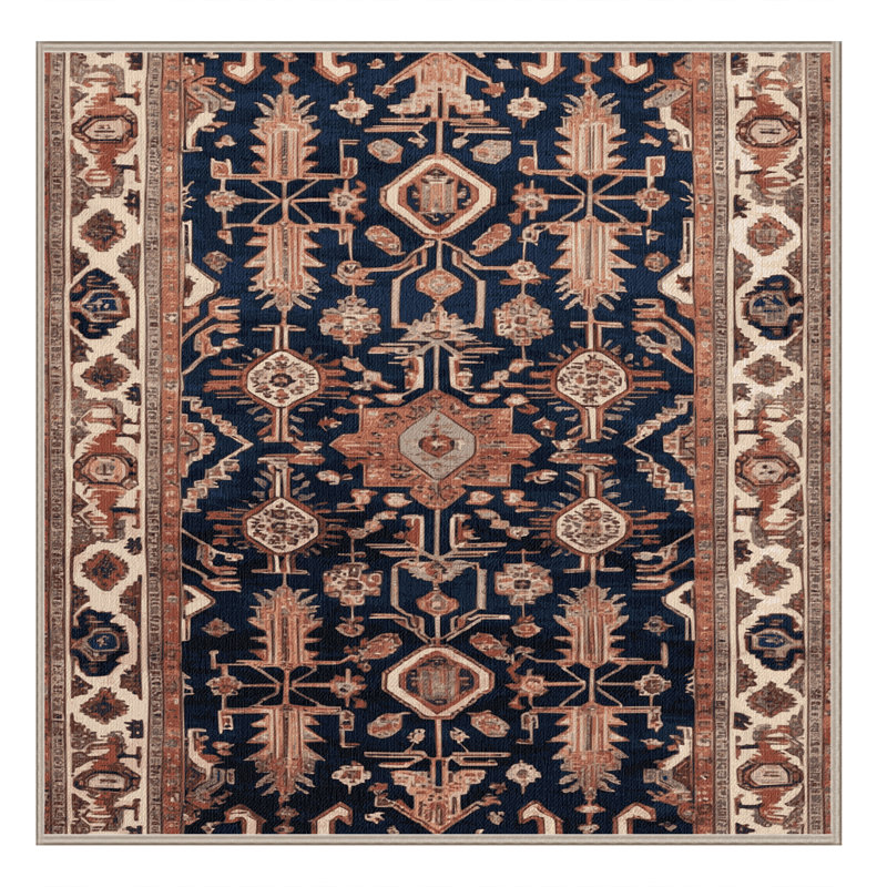 Machine Washable Persian Brown Area Rug, Square 5'