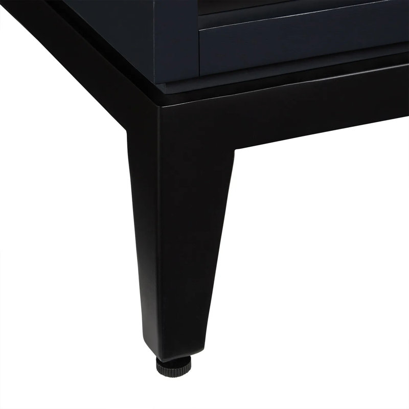 60" Hytes Double Bathroom Vanity Set with Oval Undermount Sinks, Feathered White Quartz, Midnight Navy Blue