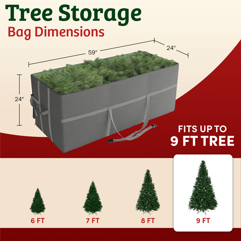 Christmas Tree Storage Bag - Heavy-Duty Storage Bags for 9FT Artificial Trees, Seasonal Décor, Packing, Moving, and More