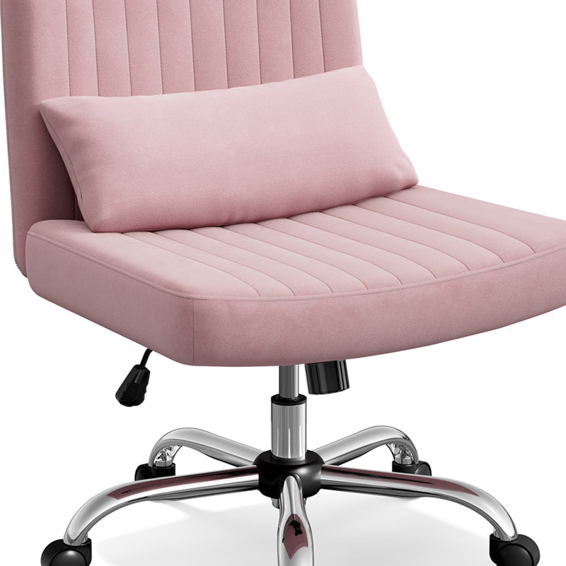 Canora Grey Velvet Criss Cross Chair, Pink