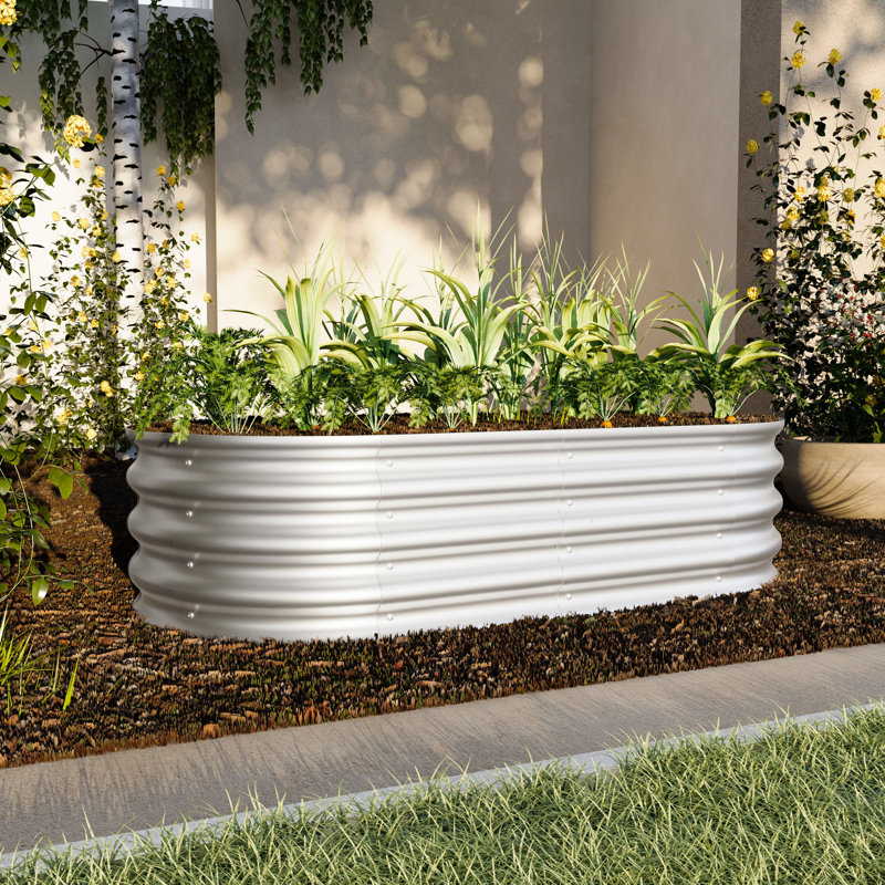 Ensemble de lit de jardin surélevé galvanisé 2 pièces 1 pi pour le jardinage extérieur, H 12 po x l 46,65 po x P 24,6 po