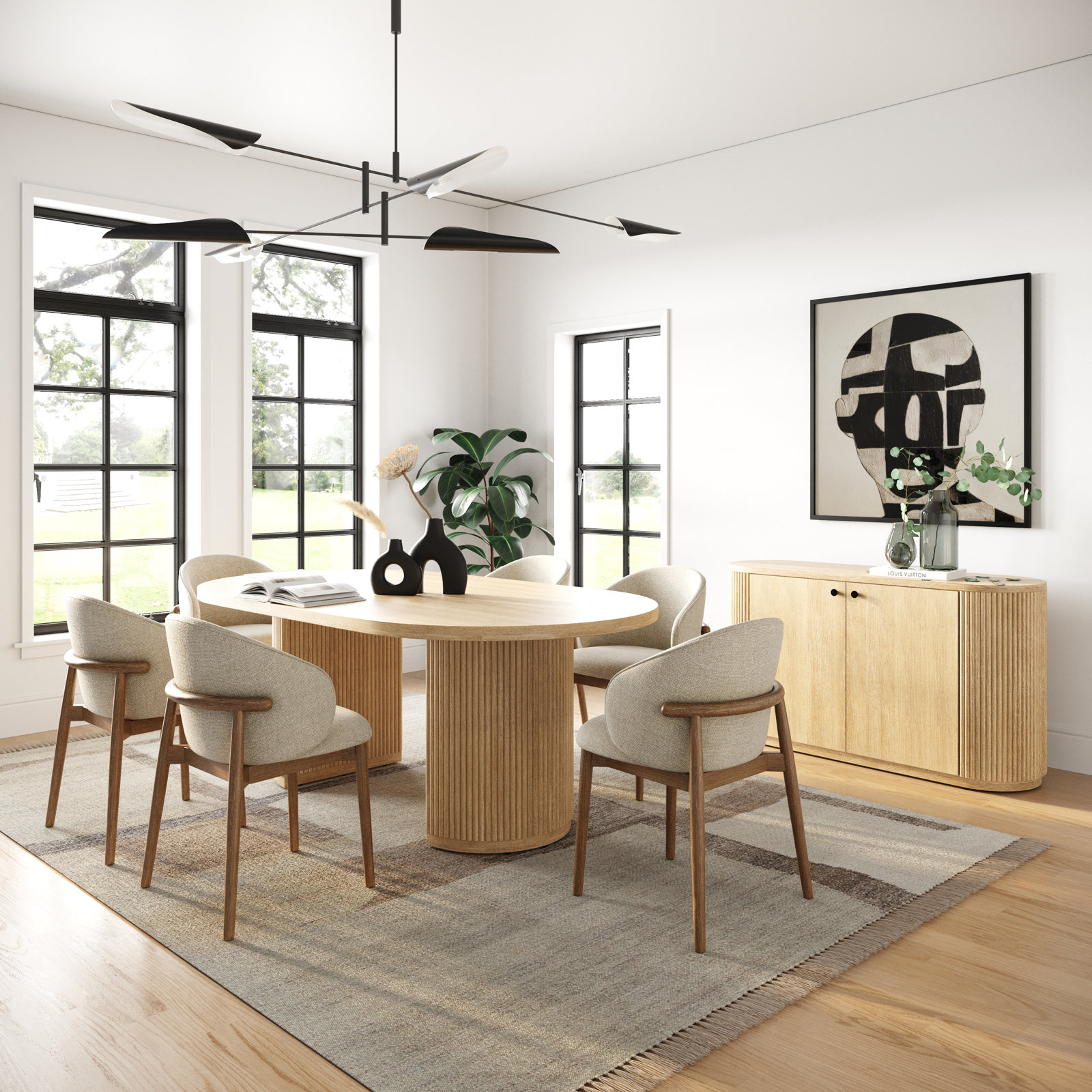 Fitzroy 87" Acacia Dining Table, 29.9" H x 78.7" W x 43.3" D