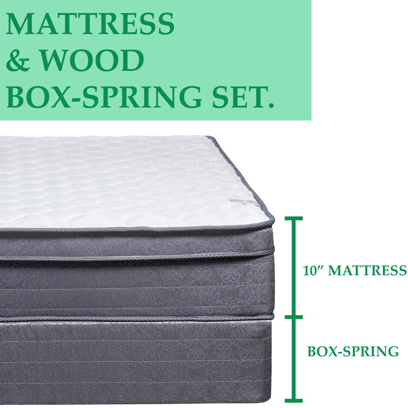 Alwyn Home Picacho 18'' Medium Hybrid Mattress and Box Spring, Twin