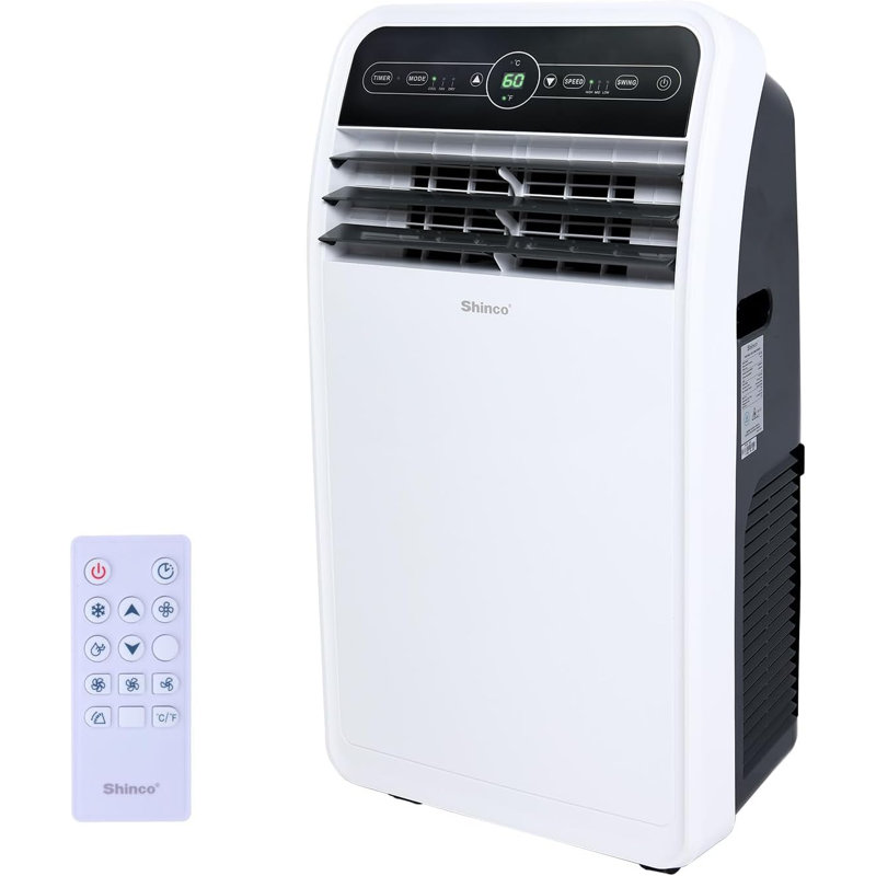 Shinco 10,000 Btu(ashrae) Portable Air Conditioner With Heater Up To 400 Sq. Ft, Ac Heater Combo Window Unit, Portable Ac Unit With Dehumidifier & Fan, Cools & Heats,remote Control And Window Kit