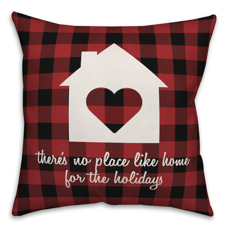  Coussin Il n'y a pas de place comme à la maison pour les Fêtes, 20 po x 20 po, Polyester/ Bourre en polyester