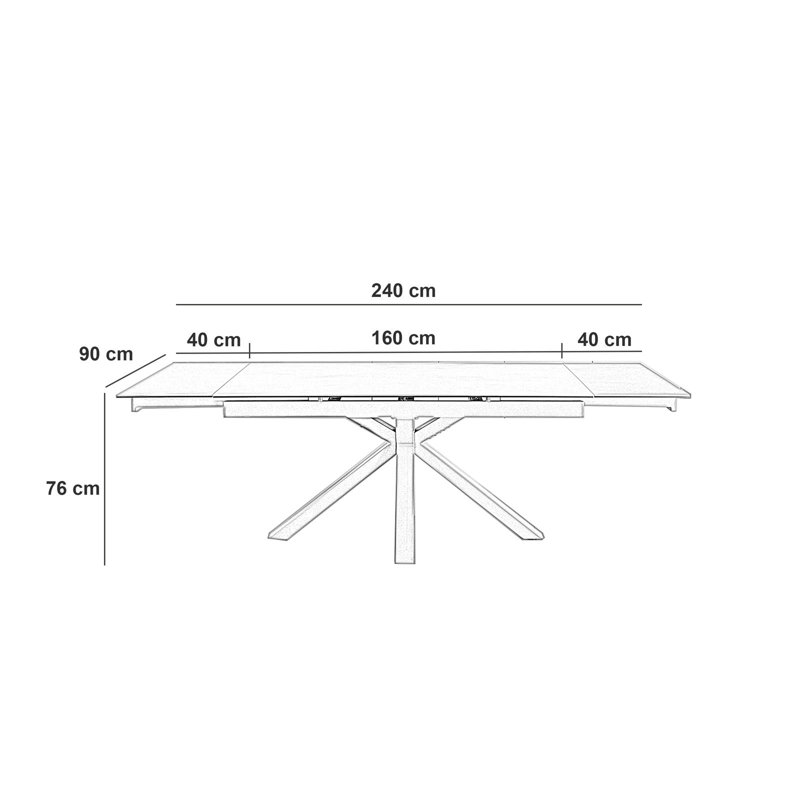 Dargon Extendable Metal Base Dining Table
