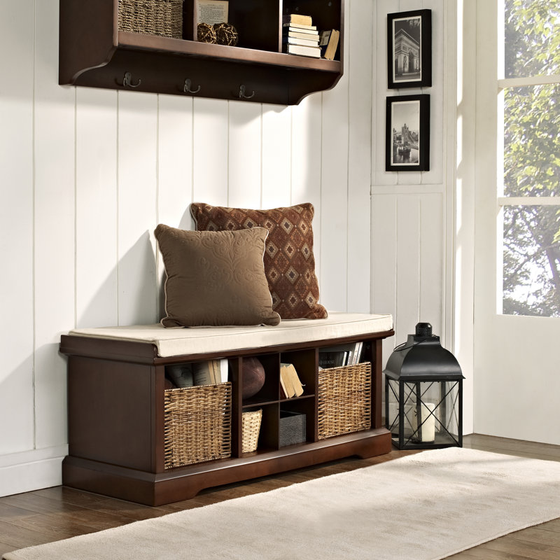 Banc de rangement à casiers Agora, Acajou