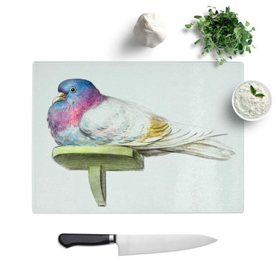 Tempered Glass Pigeon by Jean Bernard Chopping Board