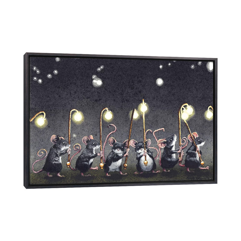 "Nightlights" par Maggie Vandewalle-reproduction d’art, H 18 po x l 26 po x P 1,5 po, Toile avec cadre noir patiné