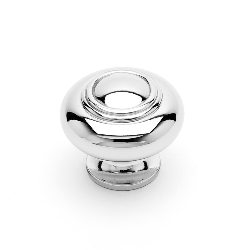Poignée champignon Ringed CK Series, Nickel poli, Diamètre du bouton 1,25 po