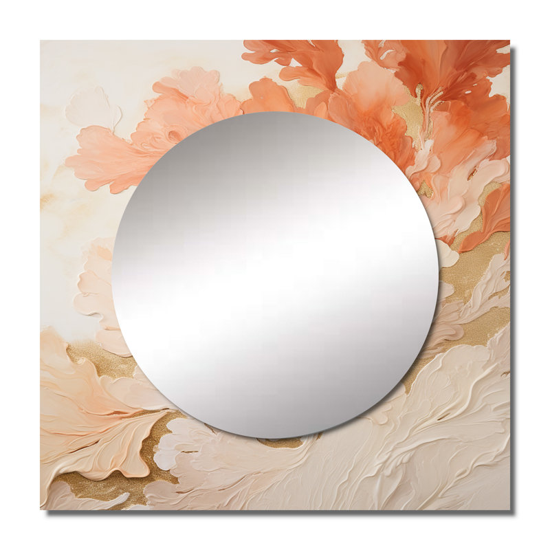 Ceth Coastal Coral Collage III - Art mural miroir corail sous l'eau pour salle de bain, 36 po x 36 po