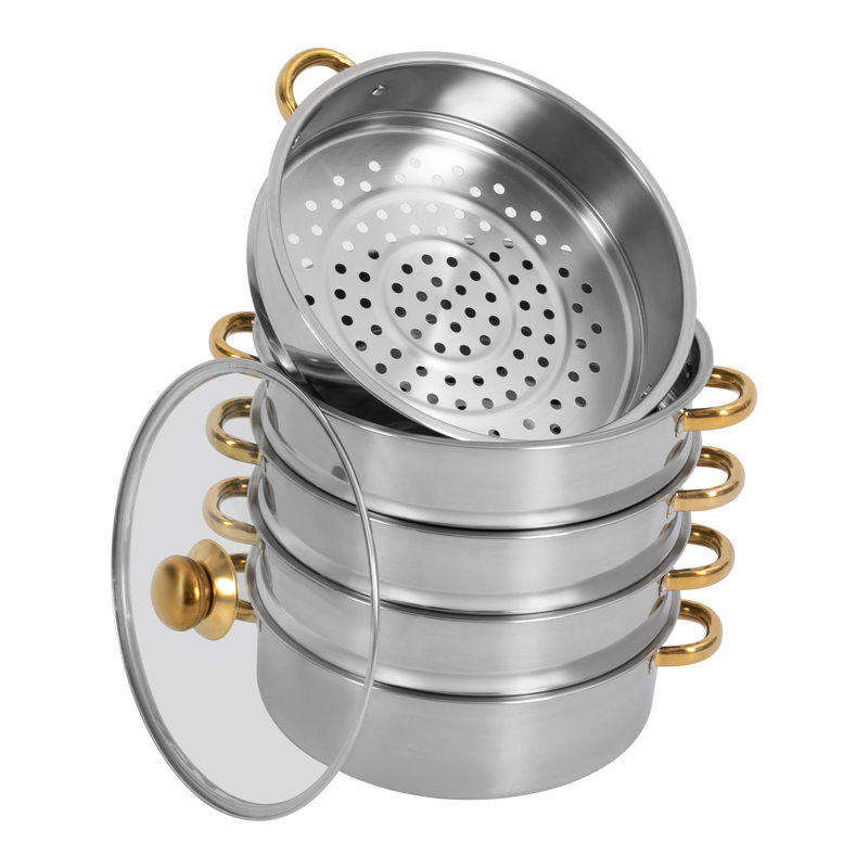 5-Tier Stainless Steel Steamer Pot, 11.81"