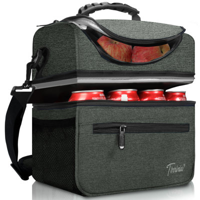 Tirrinia 13L/20 Cans Lunch Bag, Insulated Leakproof Reusable Meal Prep Bento Box Cooler Tote