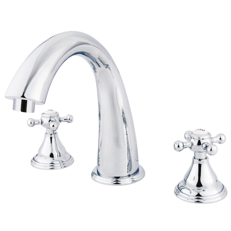 Kingston Brass Vintage Two-Handle 3-Hole Deck Mount Roman Tub Faucet, Polished Chrome