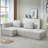 Granli L-Shaped Corduroy Sectional Sofa with Chaise Lounge-118592513