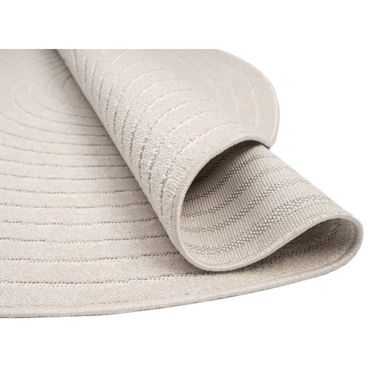 Carlose Geometric Print Area Rug, Cream, Round 160cm