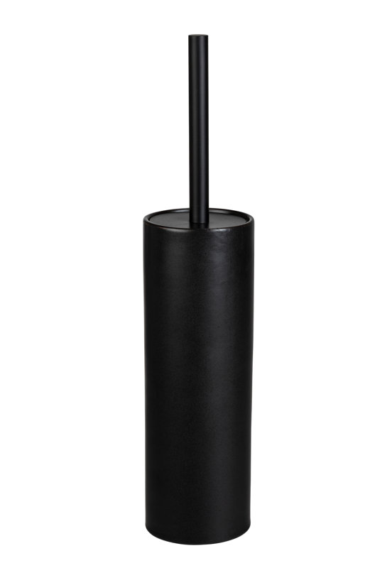 Gruber Belfry Bathroom Ceramic Mod. Casoli Black, Toilet Brush with Silicone Brush Head Free-Standing Toilet Brush and Holder