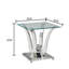 Table de bout en verre avec base en acier inoxydable à finition miroir-1377357315
