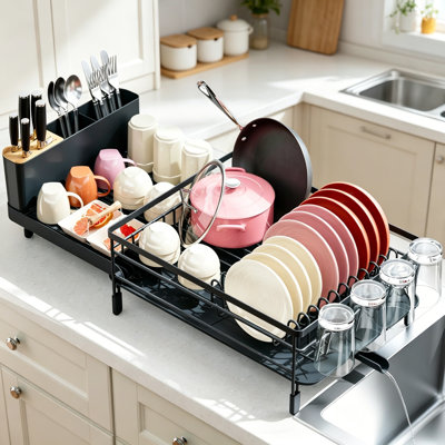 Large Dish Drying Rack Expandable, Multifunctional Dish Drainer