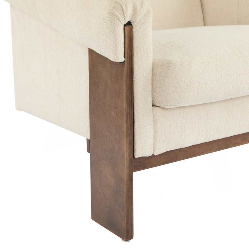 Chaise d'appoint Mid-Century moderne, chaise confortable, Beige