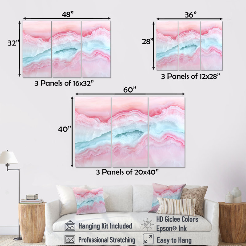 Ensemble de salon Agate Dream River III, H 40 po x l 60 po, Toile tendue, Ne s’applique pas
