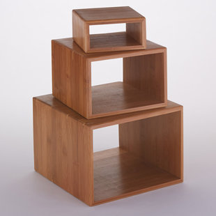 RISER, RECTANGULAR, DARK BAMBOO, SET OF 3 (Set of 3)