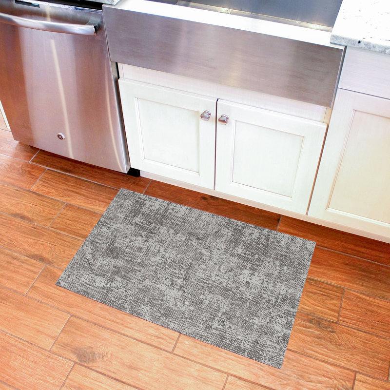 Un-Rug in Distress Low Profile Kitchen Mat by Matterly, Rectangle 2' x 3'