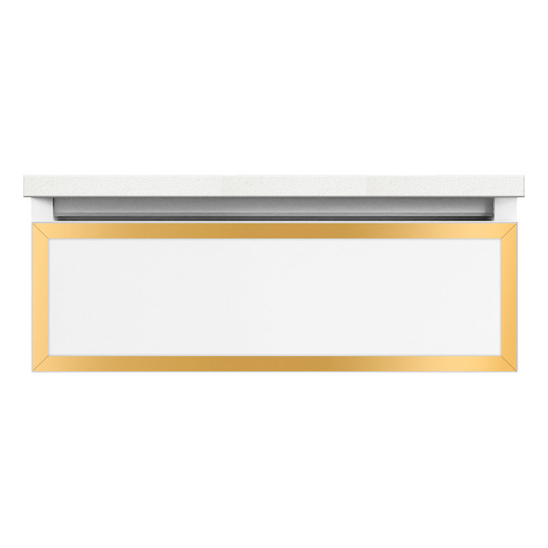 Profiles Framed 24" Bathroom Vanity Base Only, Tinted Gray Mirror/Chrome, Yes, Full Drawer