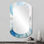 Bleu et gris Elixir V éthéré - miroir mural décoratif asymétrique abstrait, miroir cylindrique moderne, impression d'art en métal-107247762