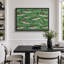 «Green Bass School Fish», reproduction d'art sur toile encadrée, impression sur toile-132153775-132153777