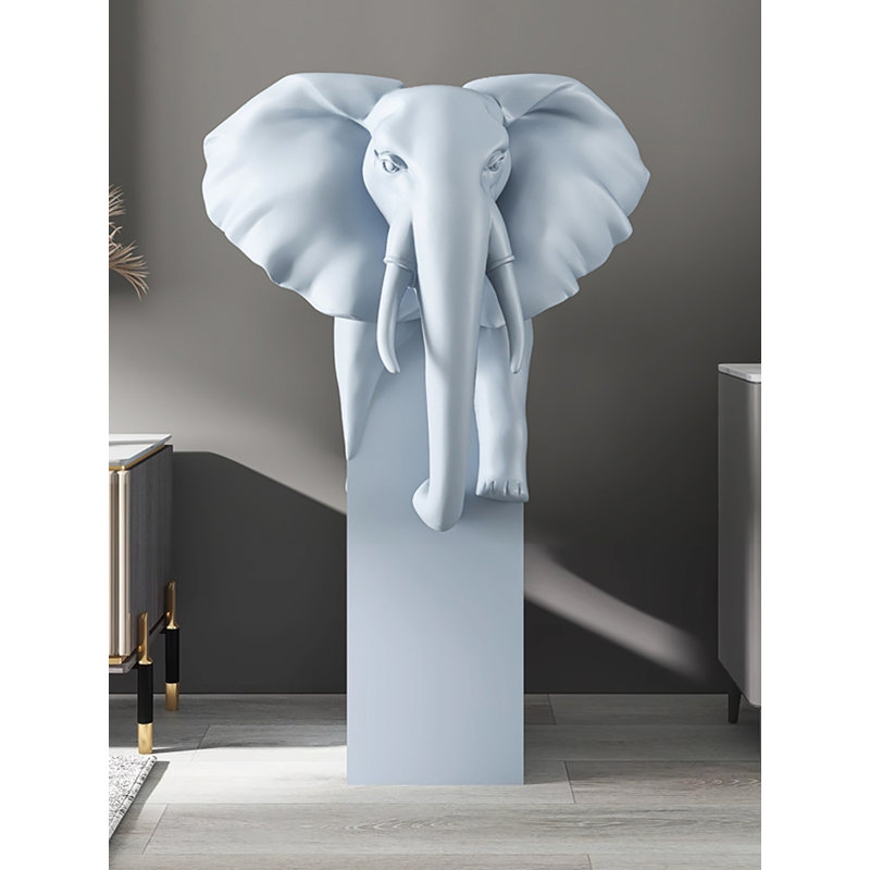 Modern Minimalist Resin Elephant Decoration Item, Blue