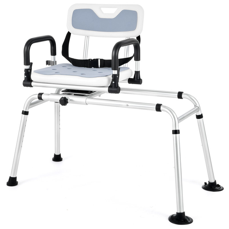 360° Swivel Sliding Shower Chair with Adjustable Height