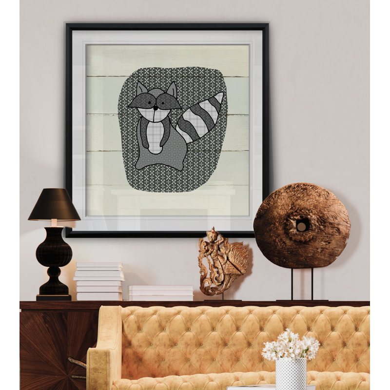 Kopf «Woodland Creatures Raccoon», art, H 23 po x l 23 po x P 1,5 po, Cadre noir